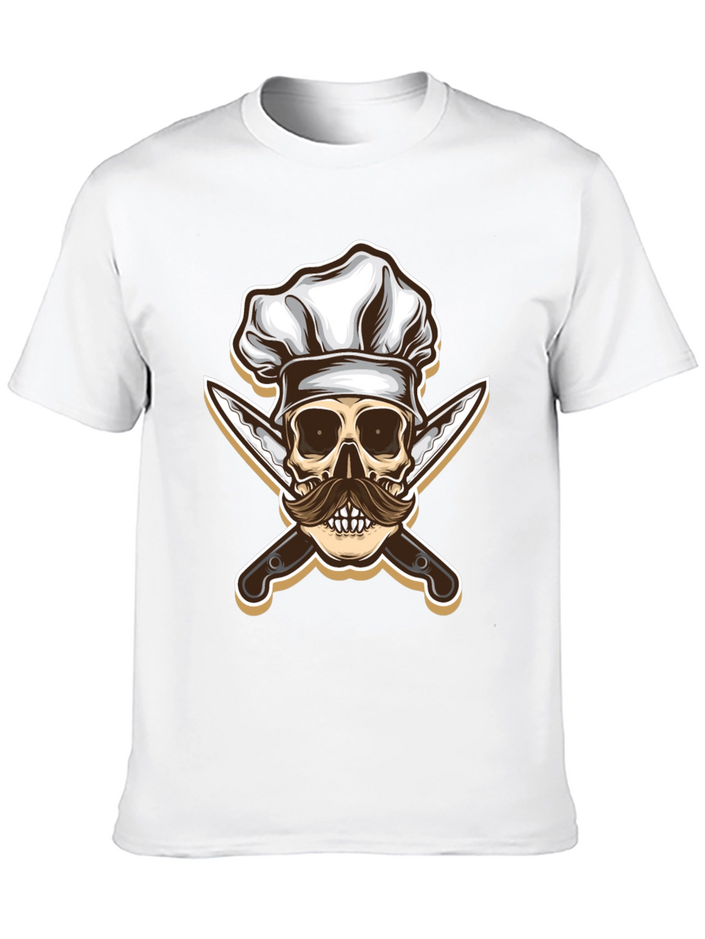 Chef Skull & Knives Graphic T-Shirt - Black