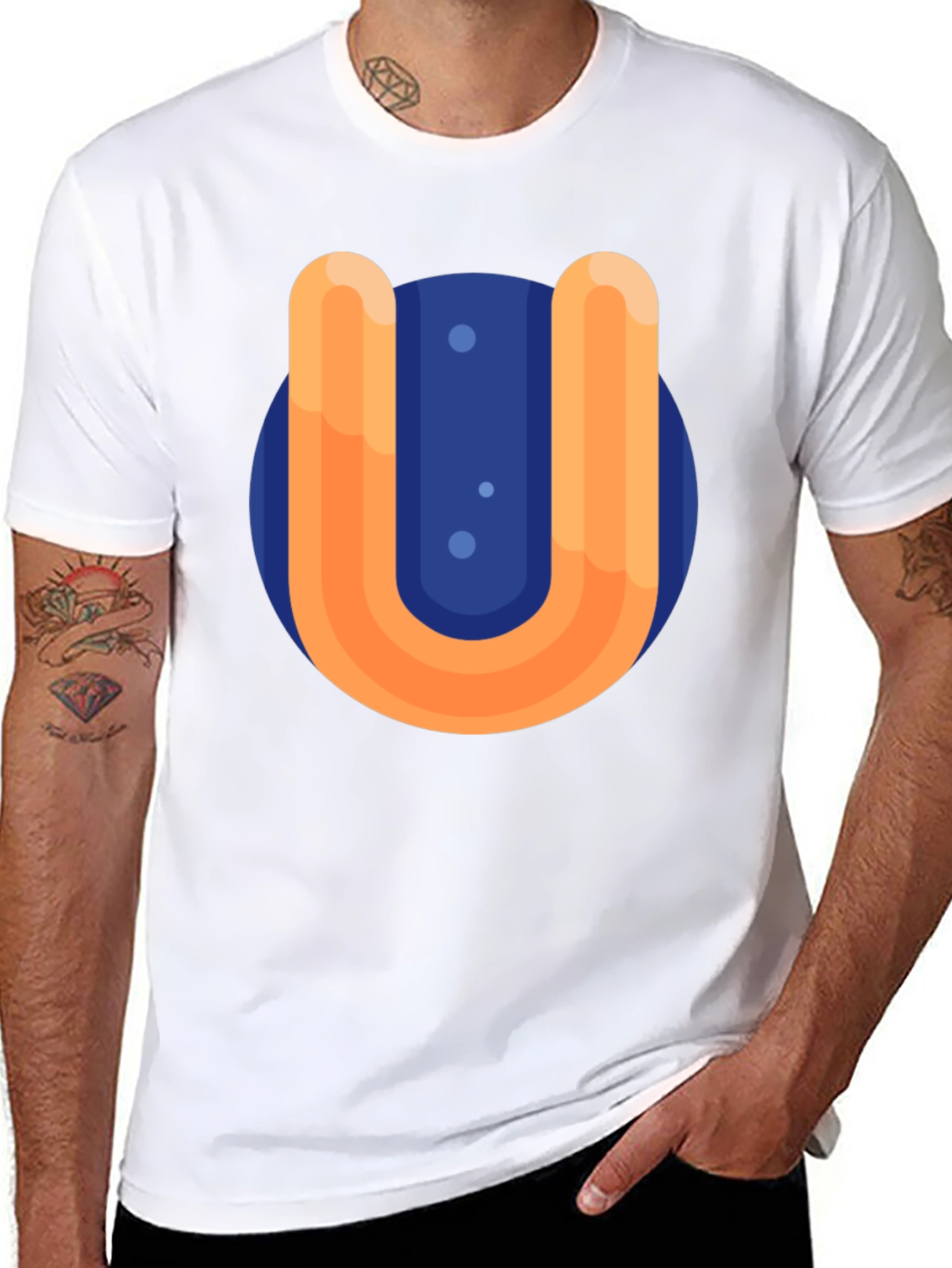 Retro U Graphic Black T-Shirt