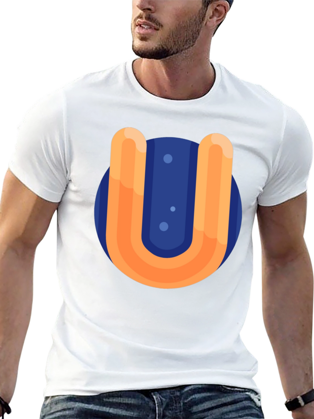 Retro U Graphic Black T-Shirt