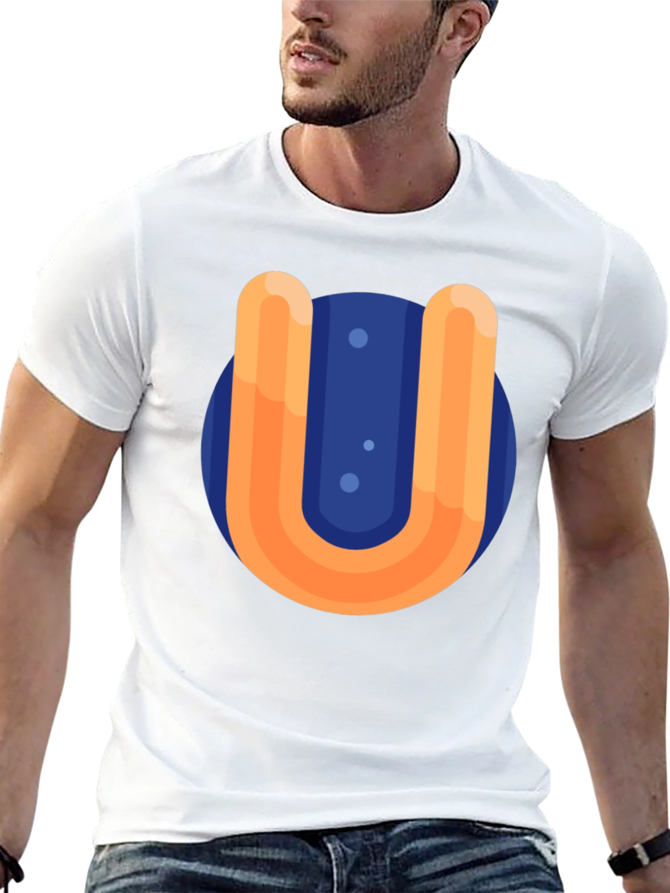 Retro U Graphic Black T-Shirt
