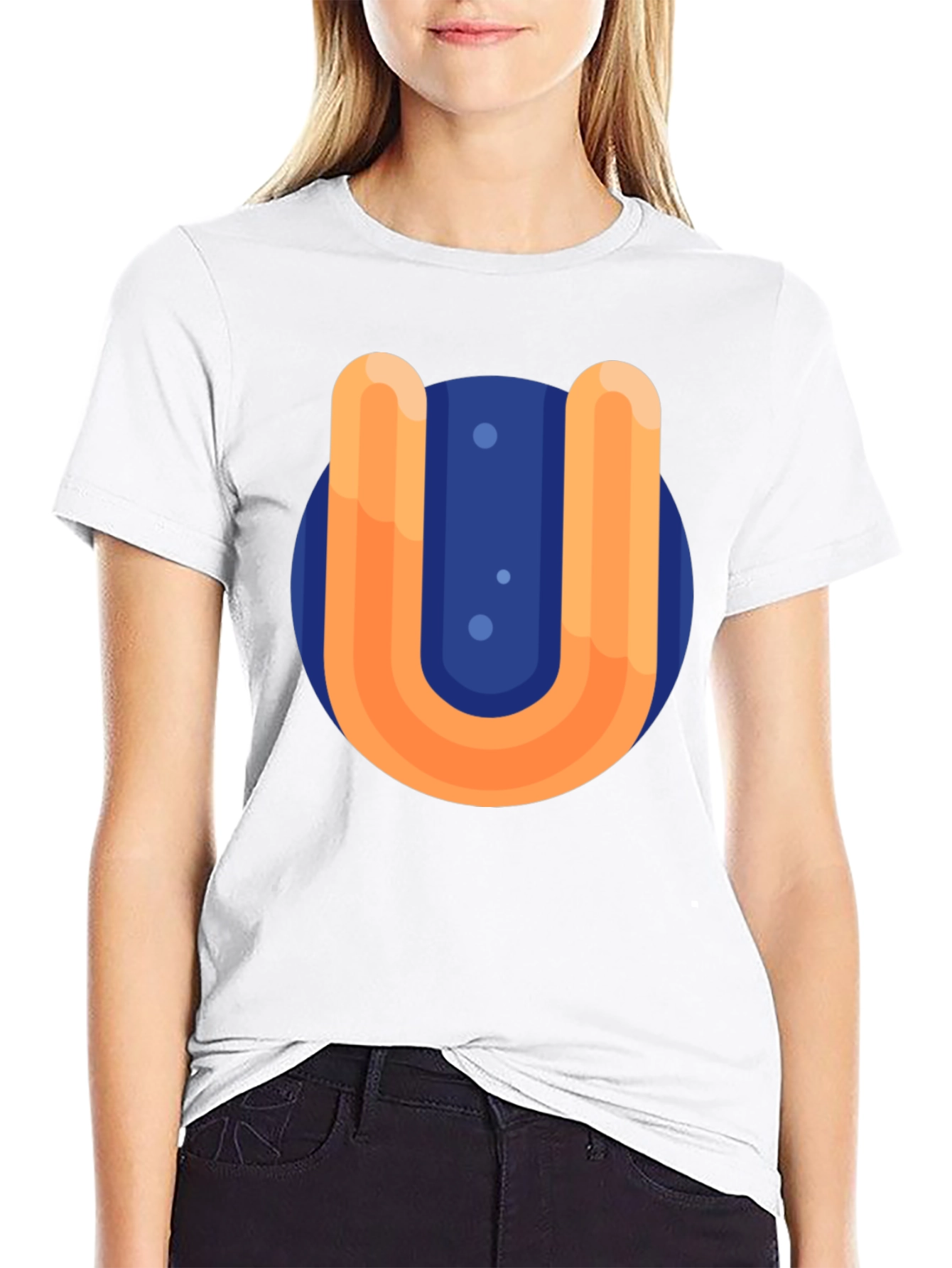 Retro U Graphic Black T-Shirt