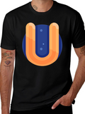 Retro U Graphic Black T-Shirt