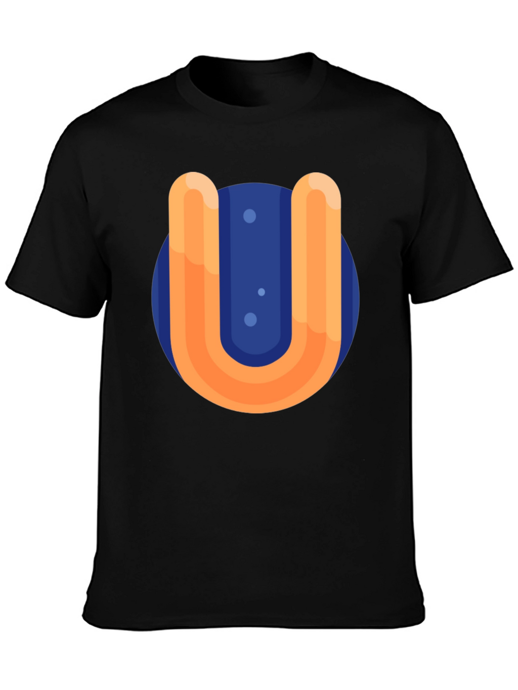 Retro U Graphic Black T-Shirt