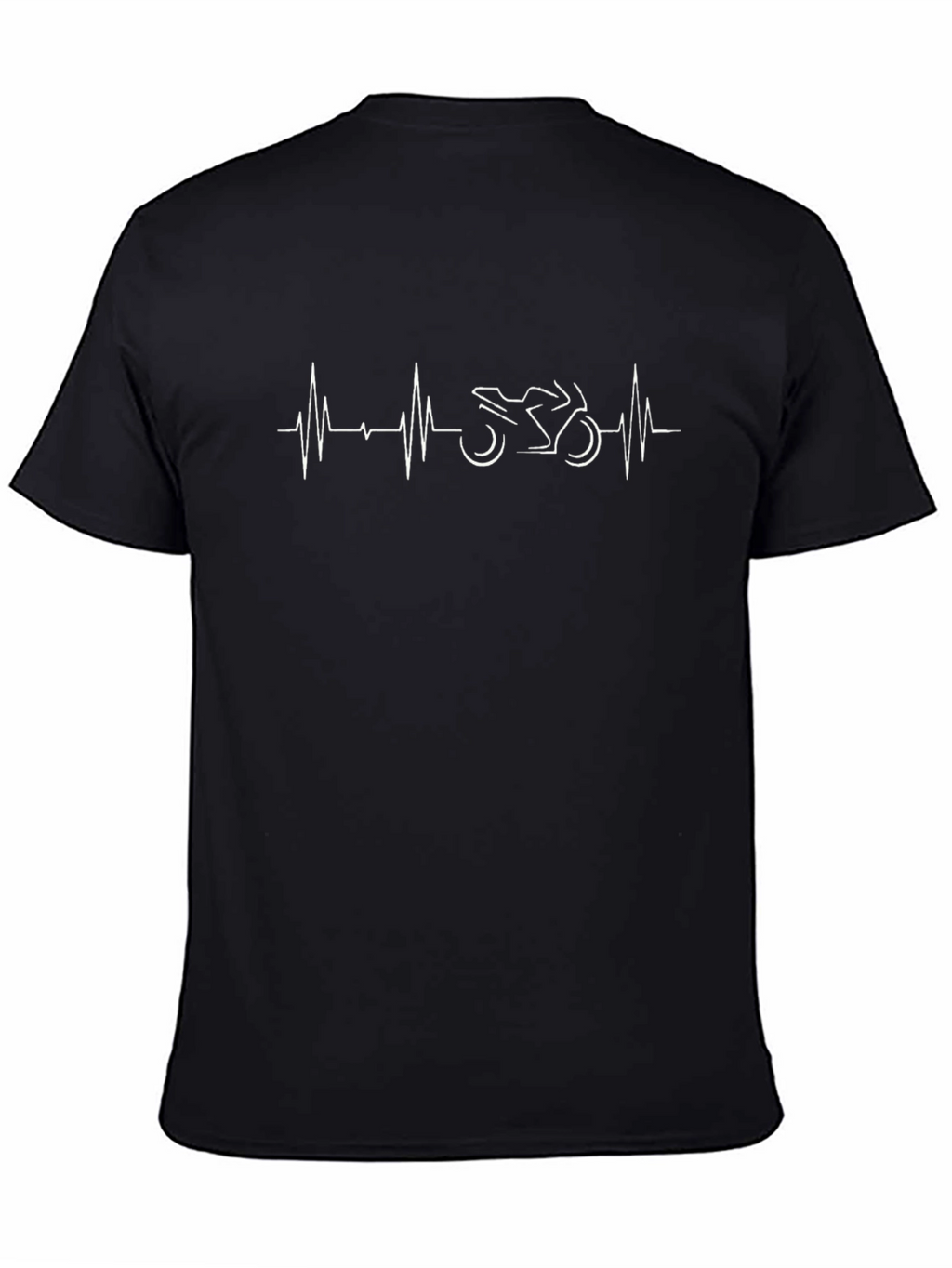 Motorcycle Heartbeat Graphic Tee - Black