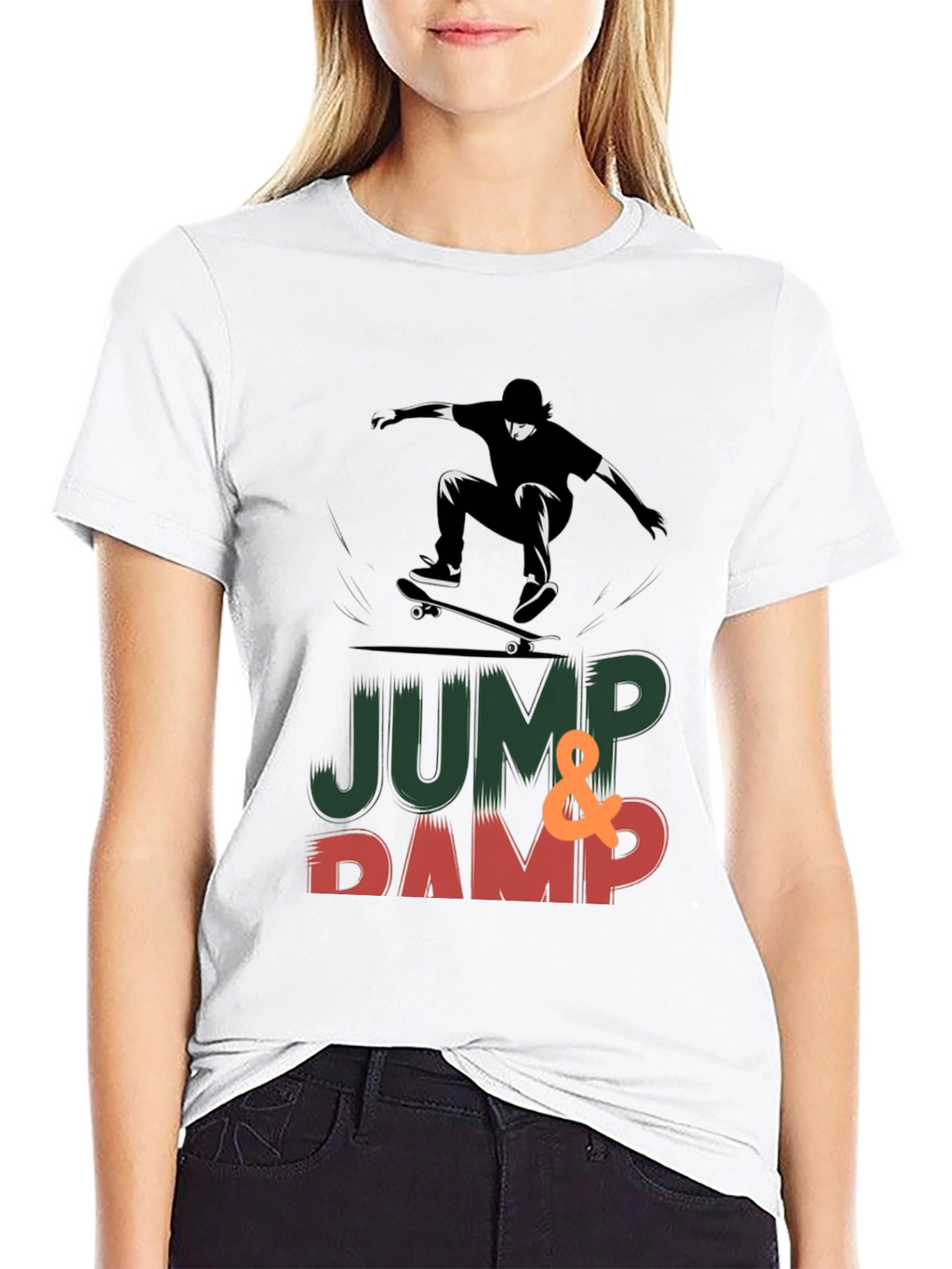 Skateboarding Graphic Print T-Shirt