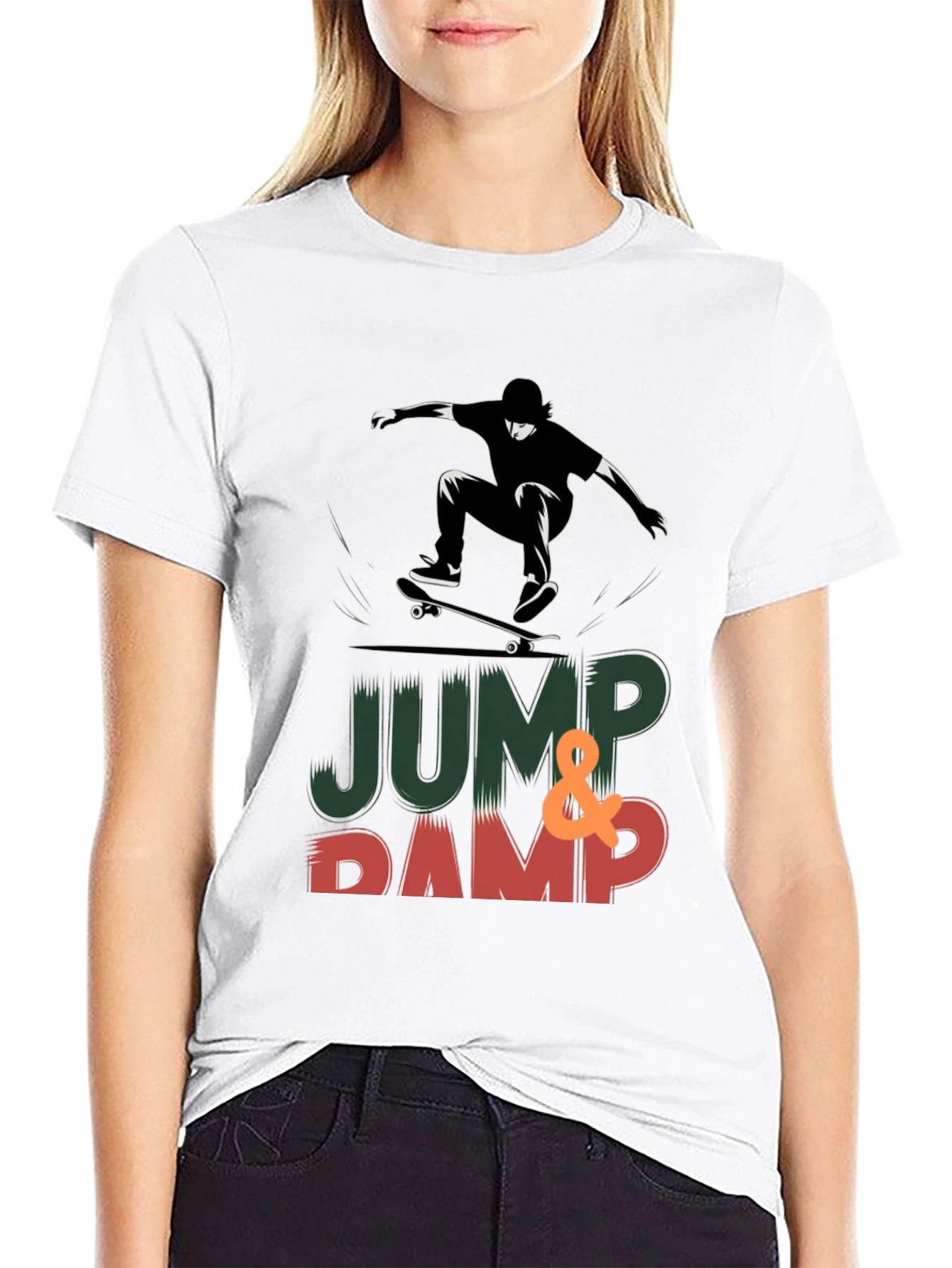 Skateboarding Graphic Print T-Shirt