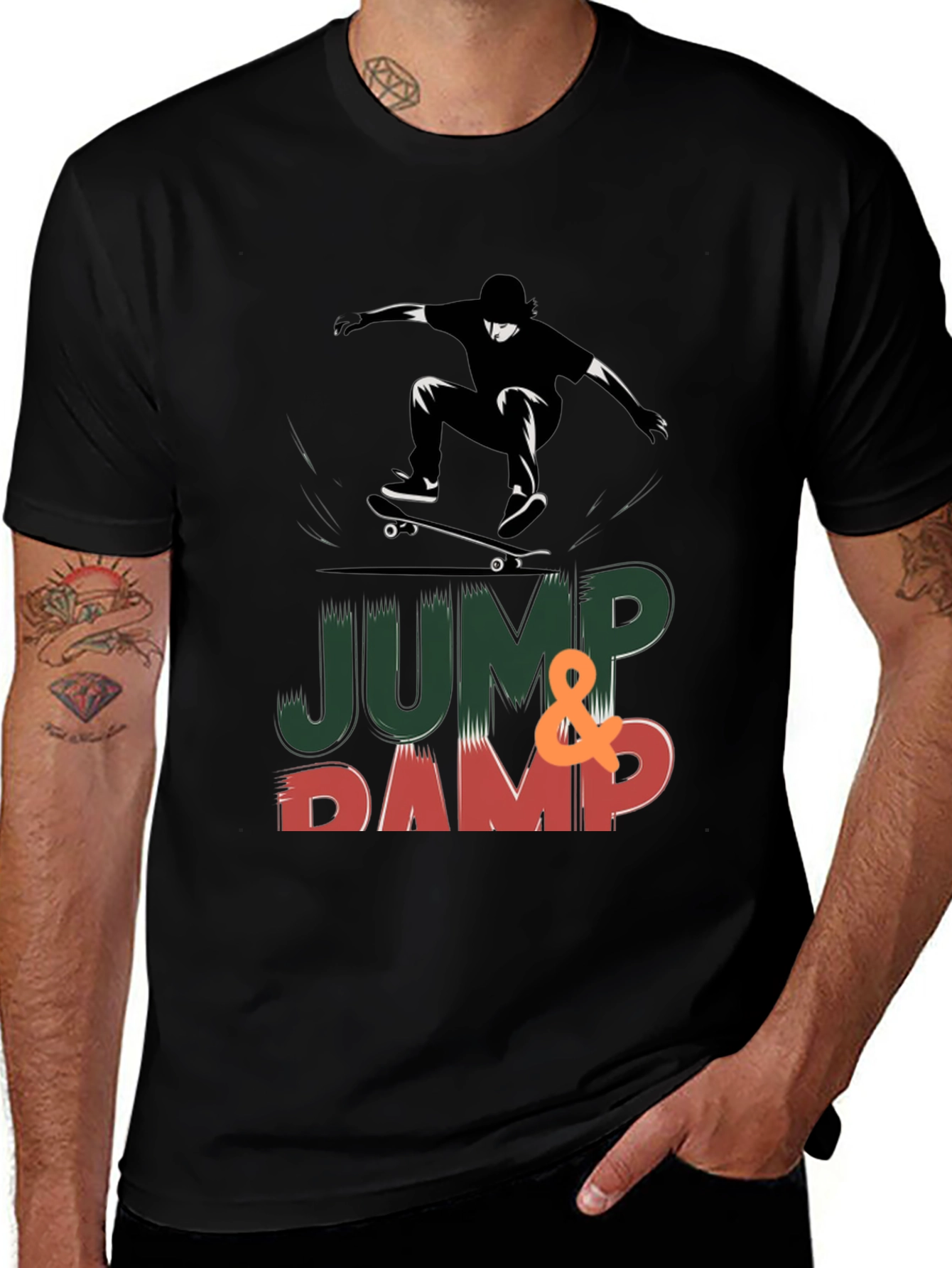 Skateboarding Graphic Print T-Shirt