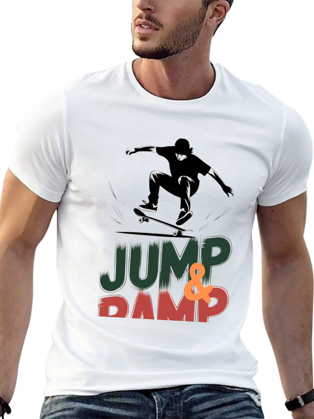 Skateboarding Graphic Print T-Shirt