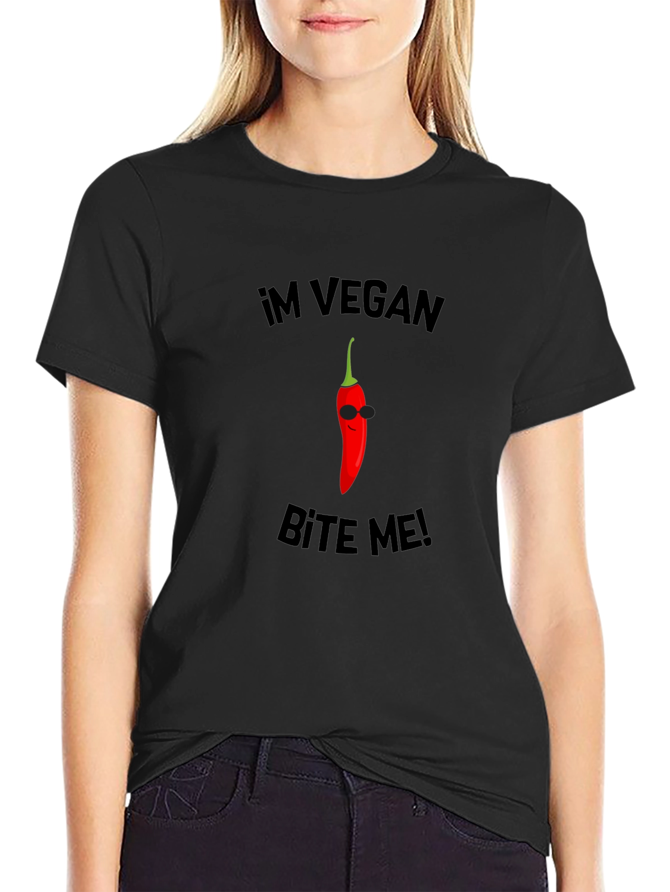 Im Vegan Bite Me T-Shirt - Cool Chili Pepper Graphic Tee