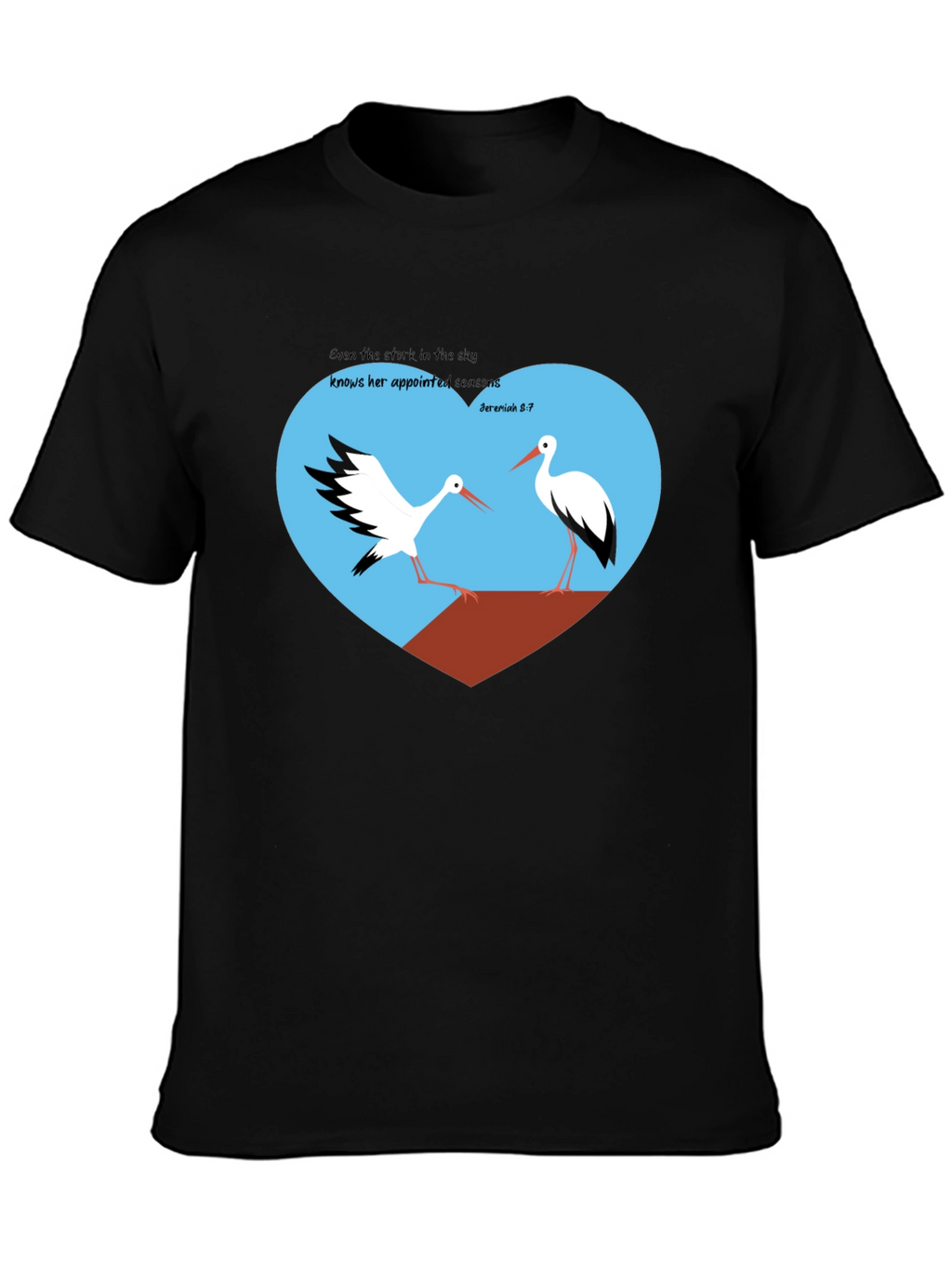 Stork Heart Graphic Tee - Jeremiah 8:7
