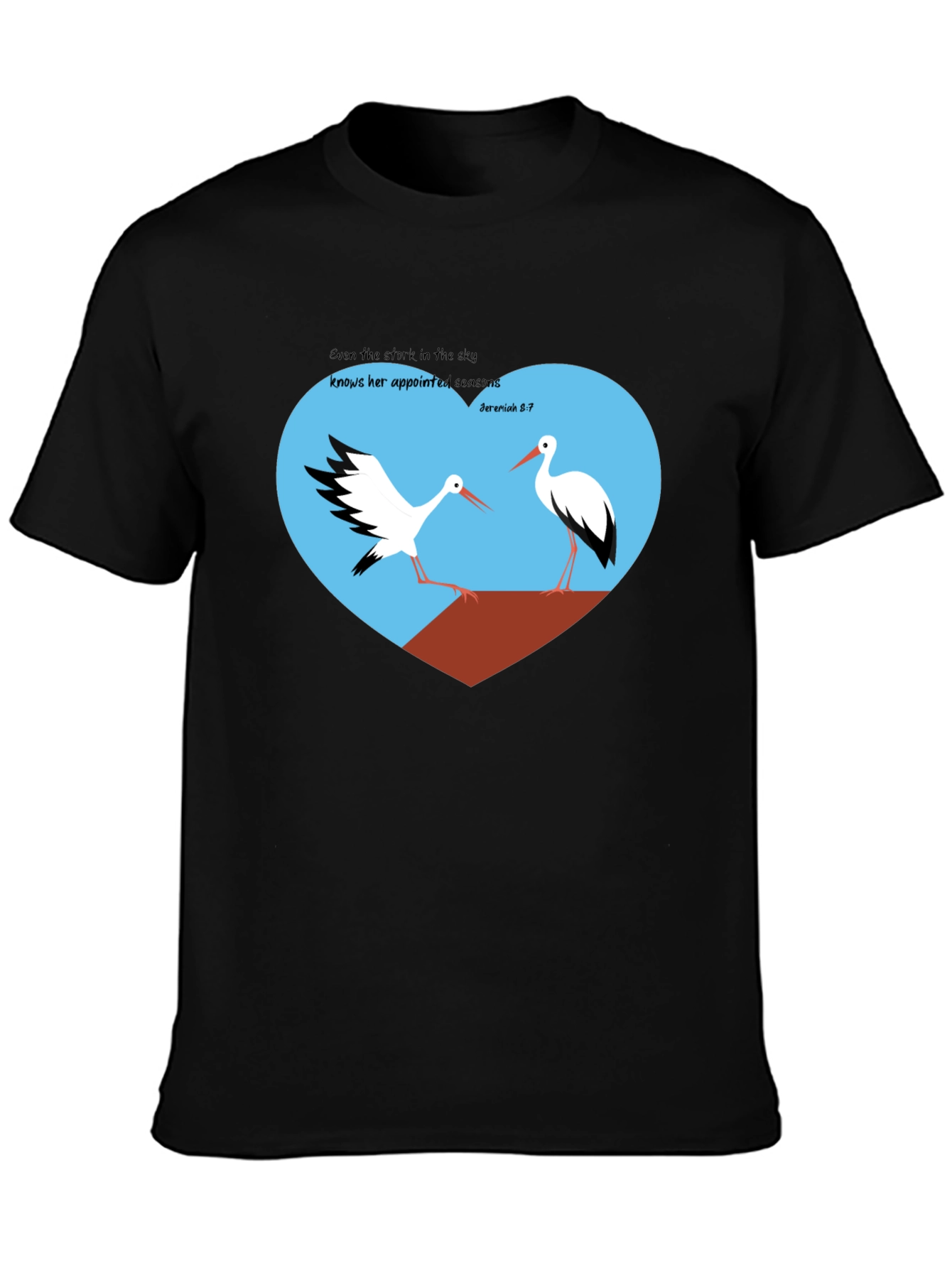 Stork Heart Graphic Tee - Jeremiah 8:7