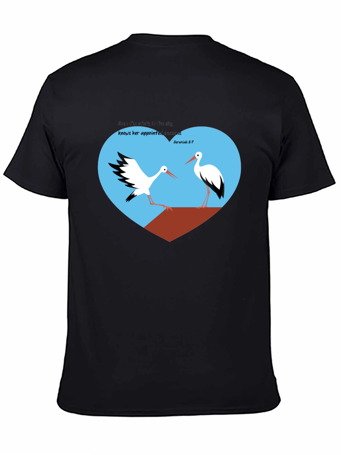 Stork Heart Graphic Tee - Jeremiah 8:7