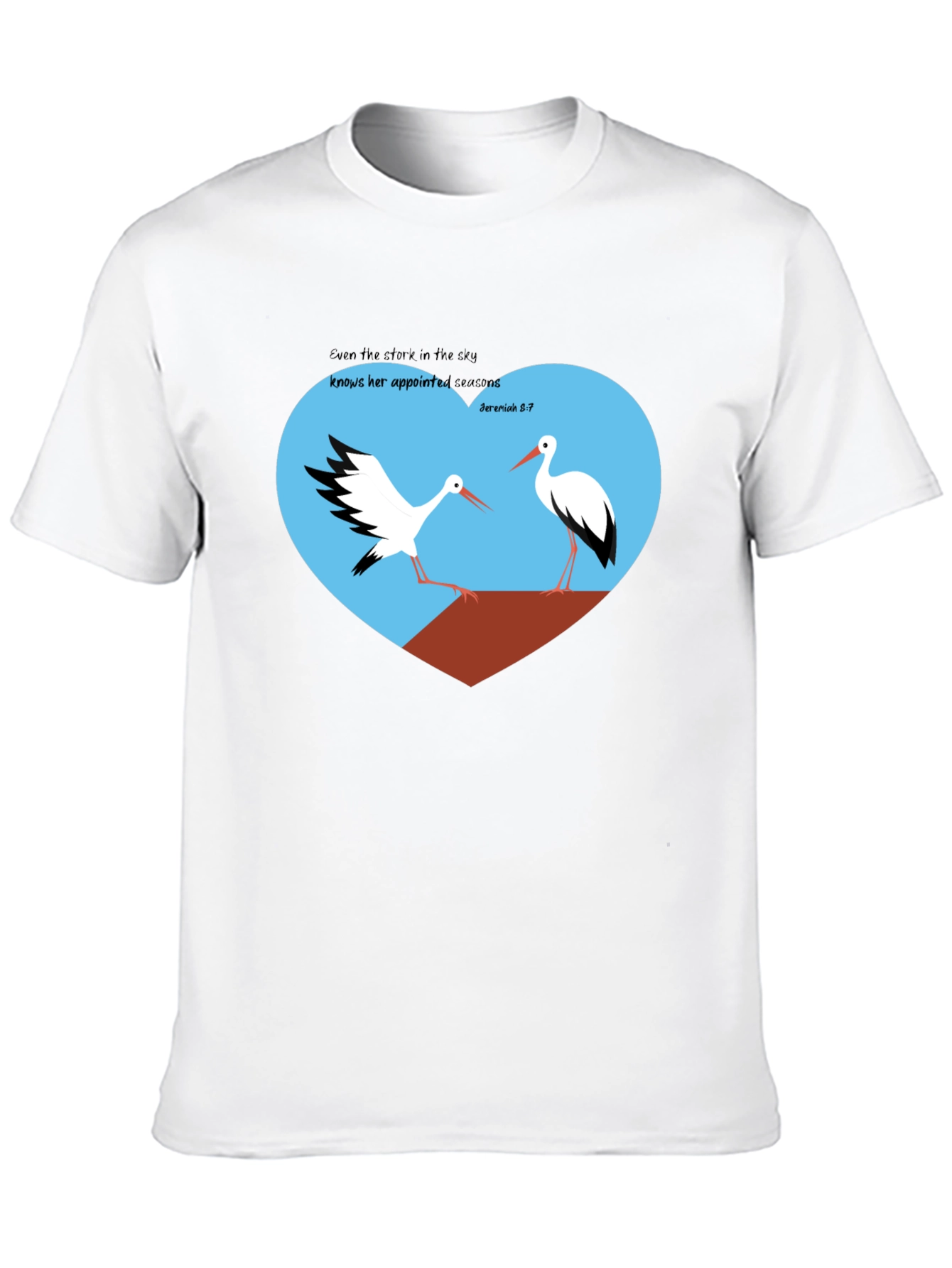 Stork Heart Graphic Tee - Jeremiah 8:7
