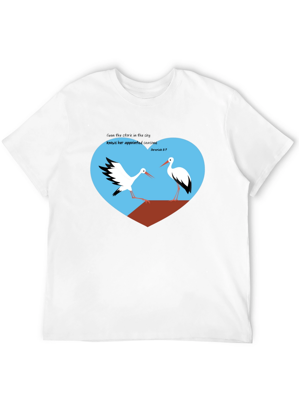 Stork Heart Graphic Tee - Jeremiah 8:7
