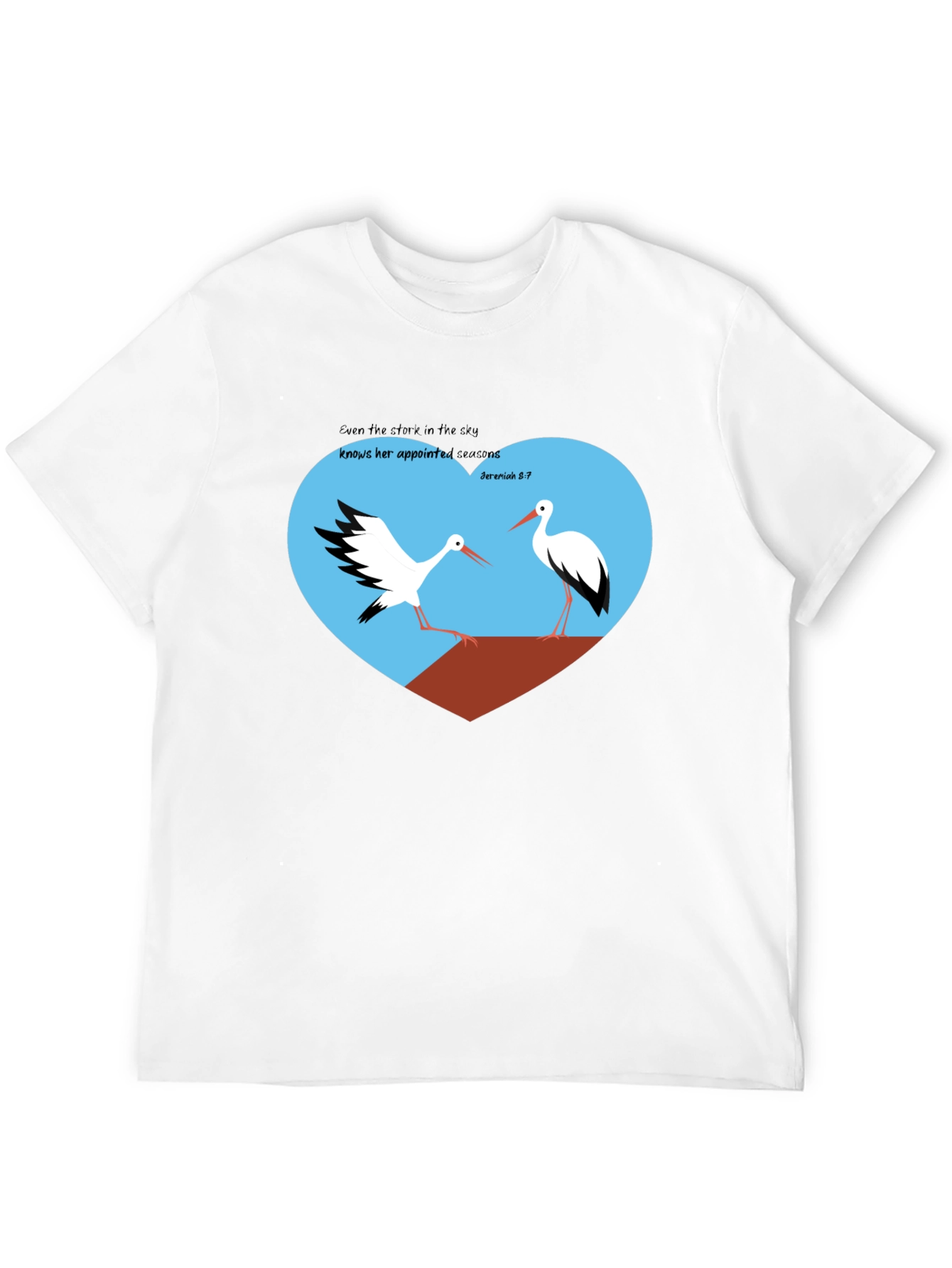 Stork Heart Graphic Tee - Jeremiah 8:7