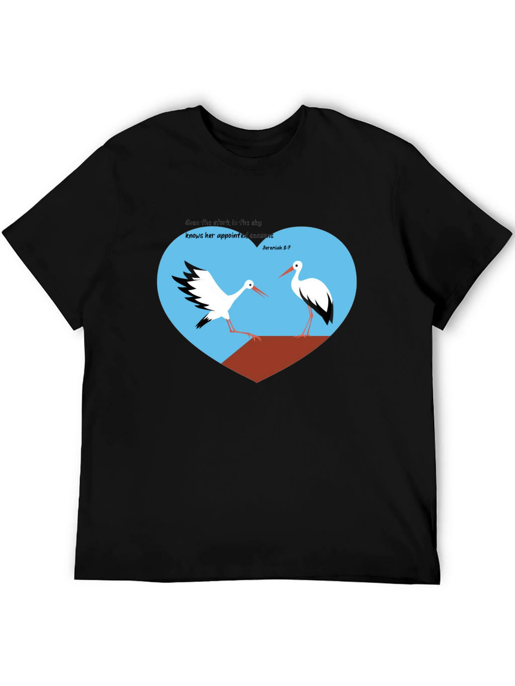 Stork Heart Graphic Tee - Jeremiah 8:7