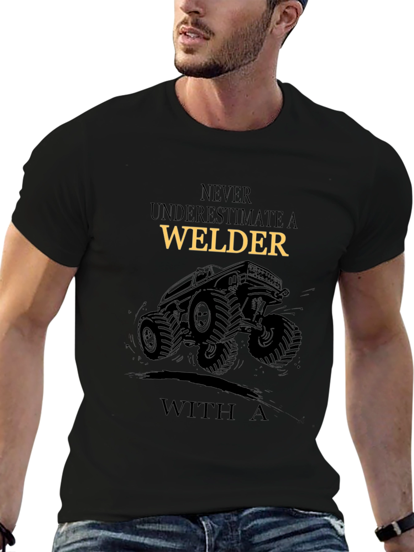 Welder Monster Truck Graphic T-Shirt