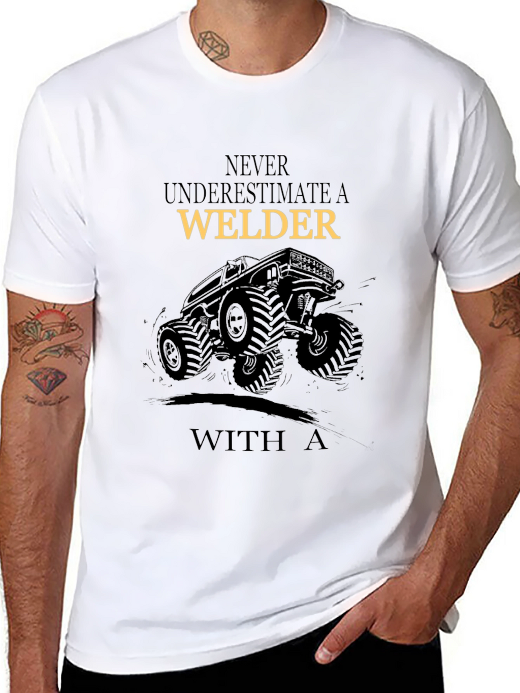 Welder Monster Truck Graphic T-Shirt