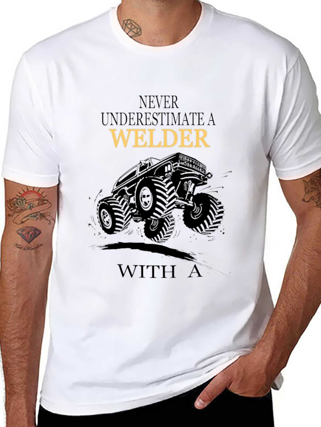 Welder Monster Truck Graphic T-Shirt