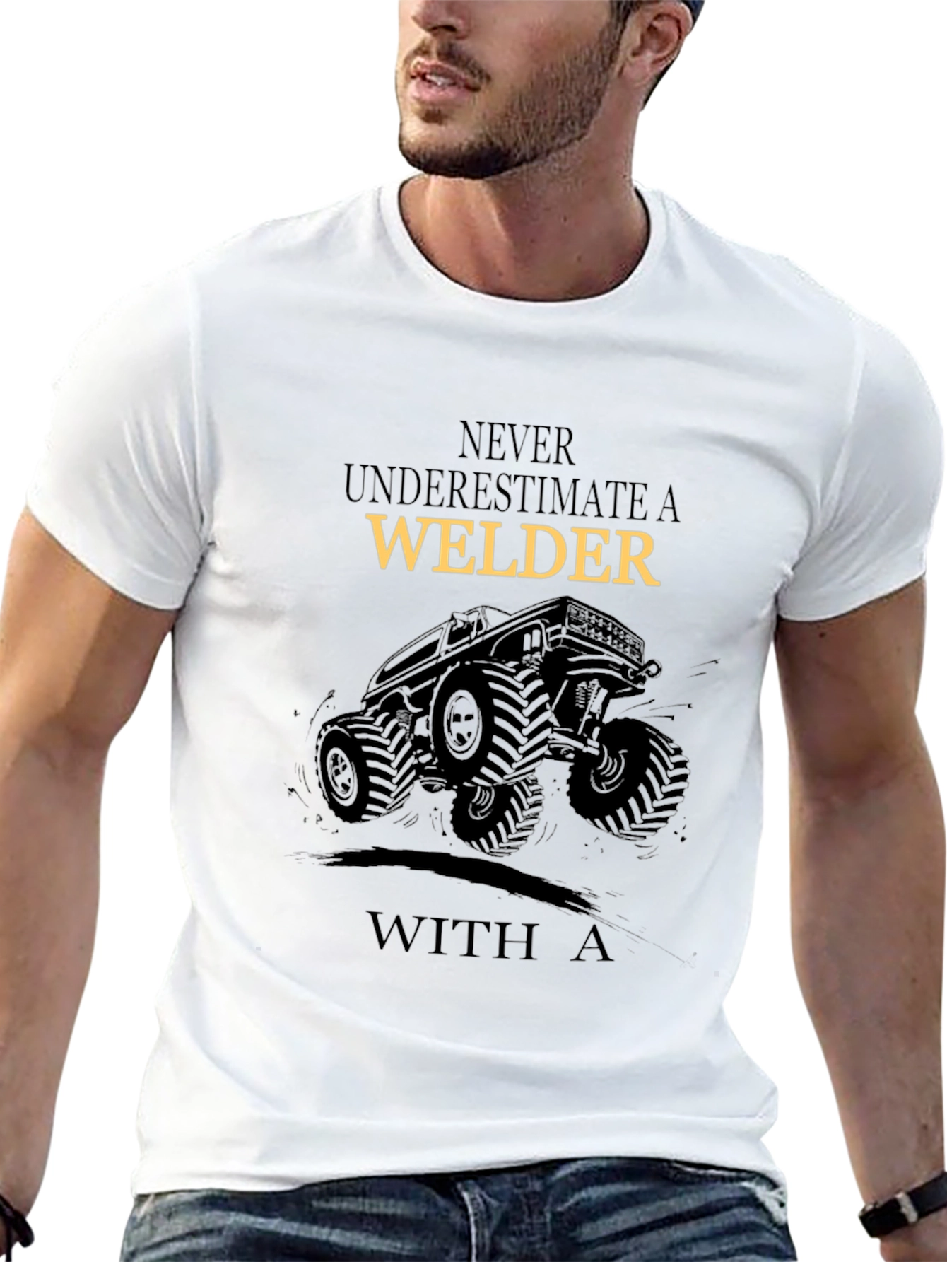 Welder Monster Truck Graphic T-Shirt