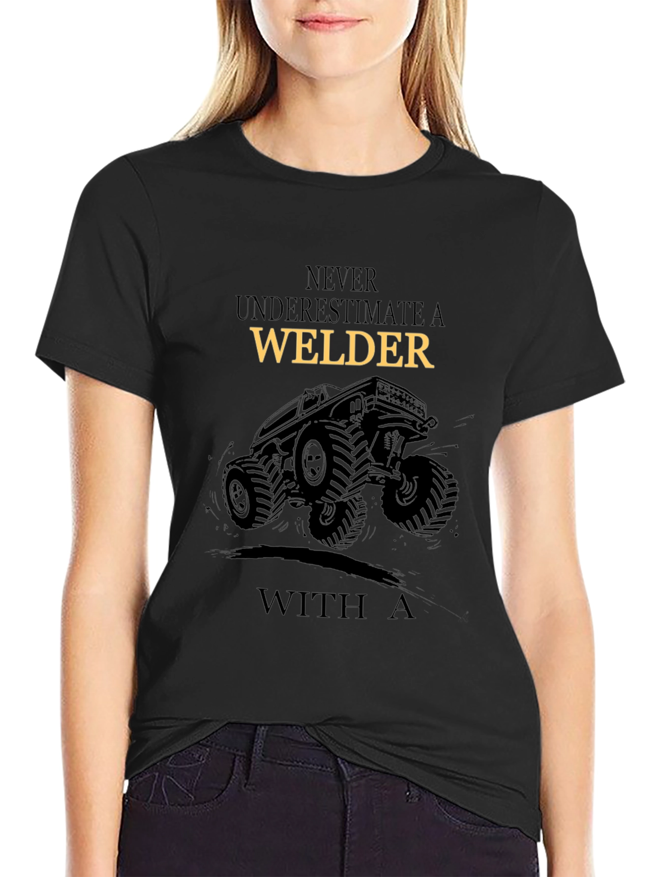 Welder Monster Truck Graphic T-Shirt
