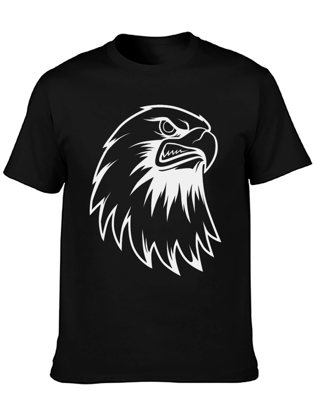 Eagle Graphic Tee - Black Cotton Casual