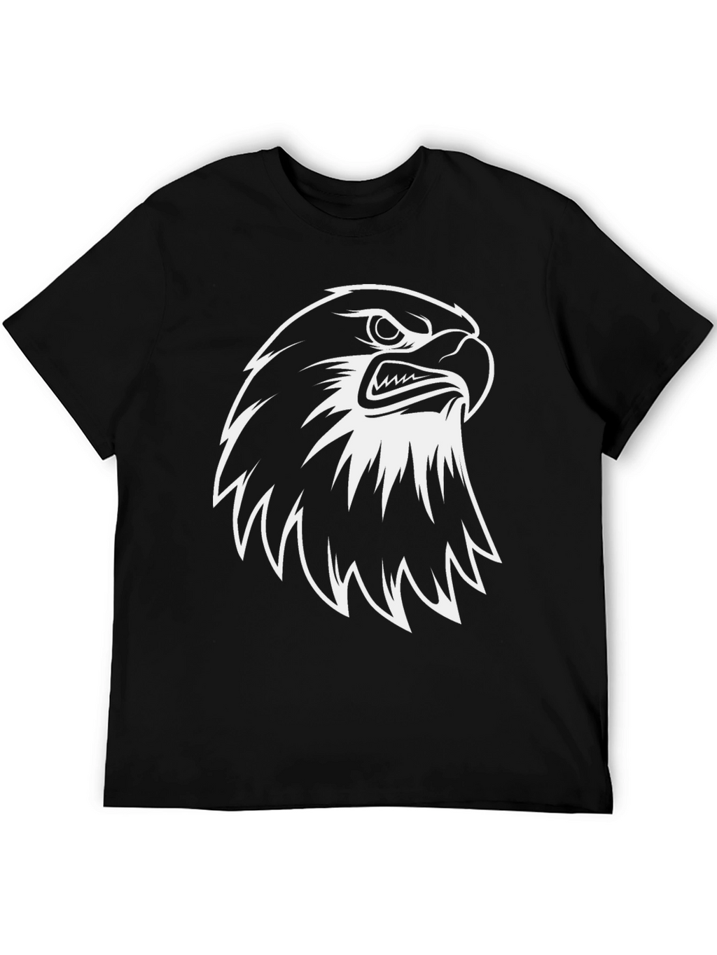 Eagle Graphic Tee - Black Cotton Casual