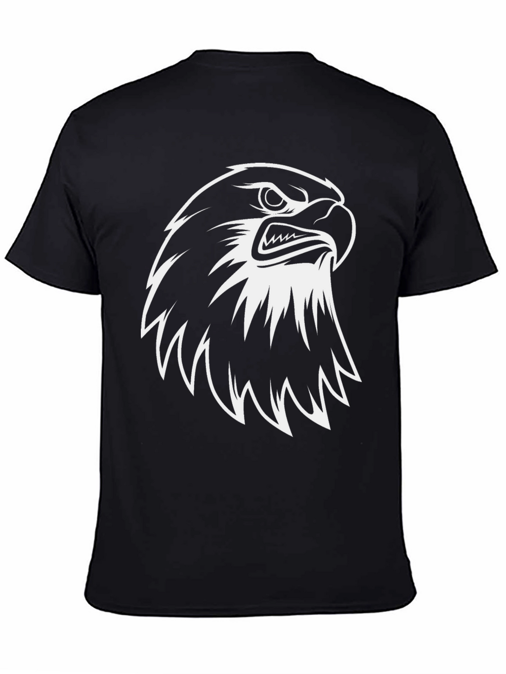 Eagle Graphic Tee - Black Cotton Casual