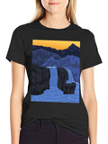 Waterfall Graphic Black T-Shirt