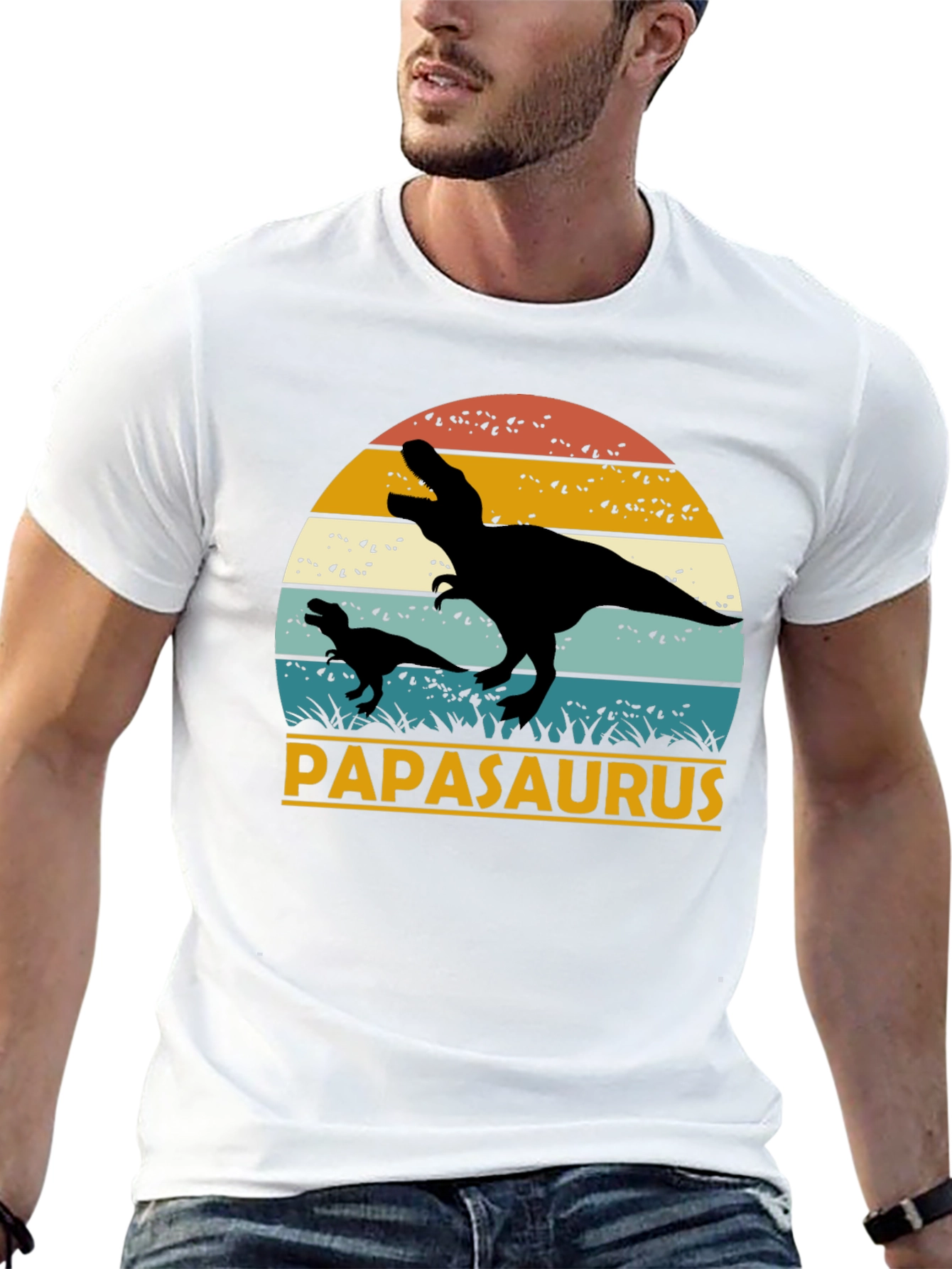 Papasaurus T-Shirt - Retro Dinosaur Dad Tee