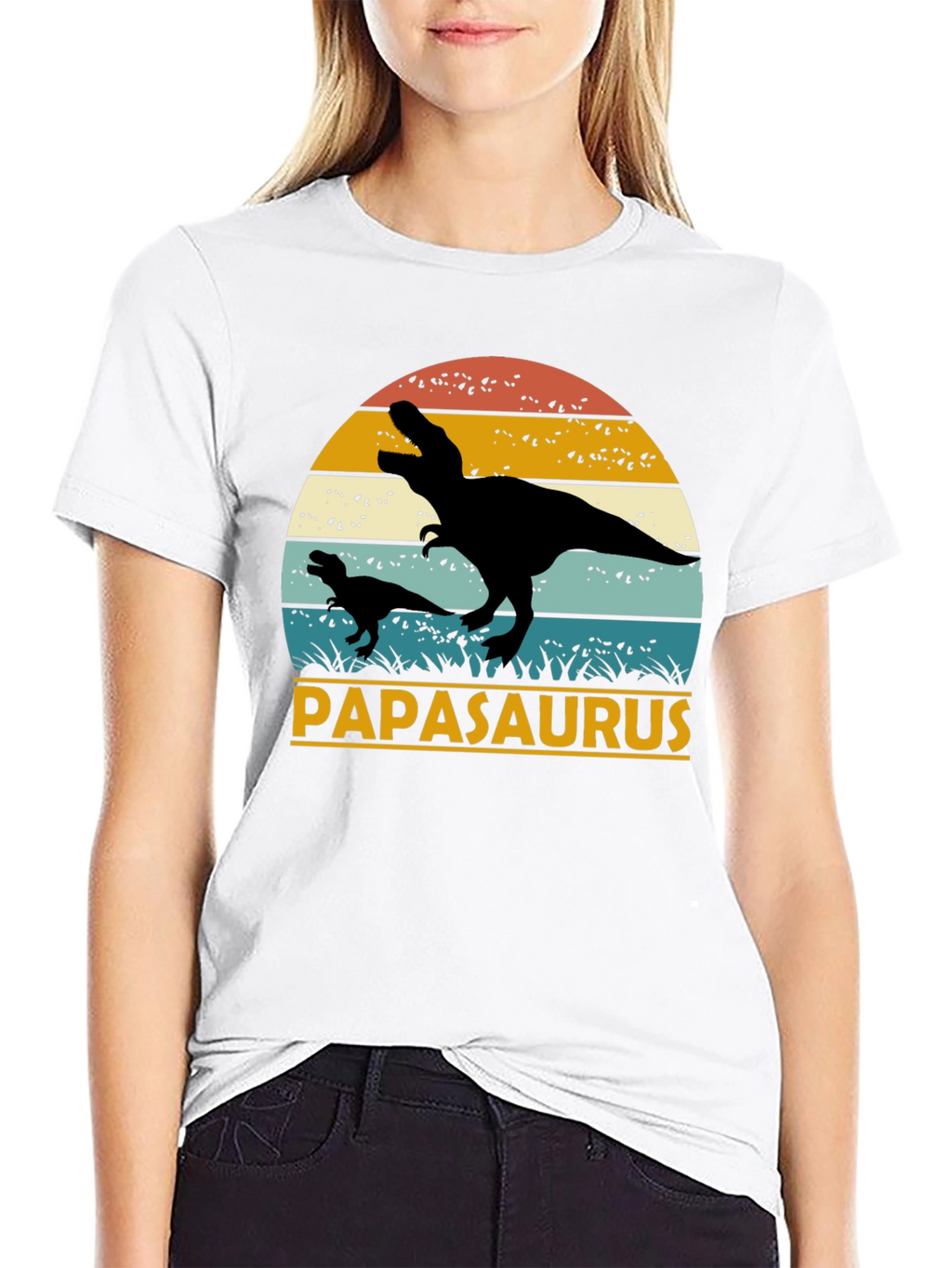 Papasaurus T-Shirt - Retro Dinosaur Dad Tee