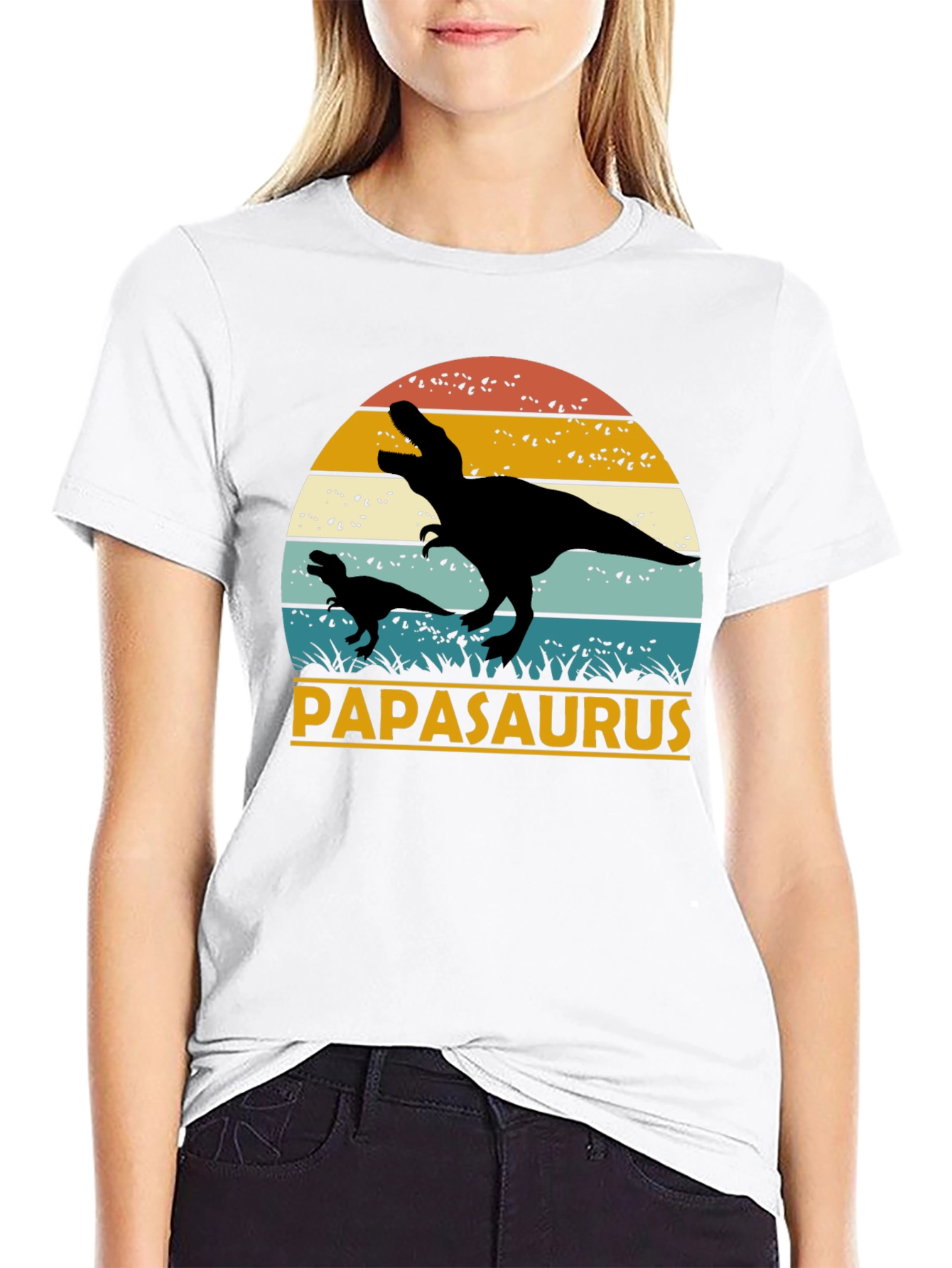 Papasaurus T-Shirt - Retro Dinosaur Dad Tee