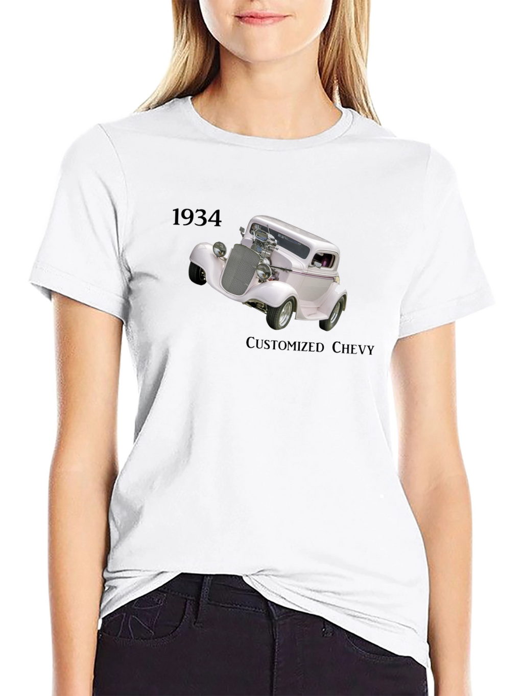 1934 Customized Chevy Black T-Shirt
