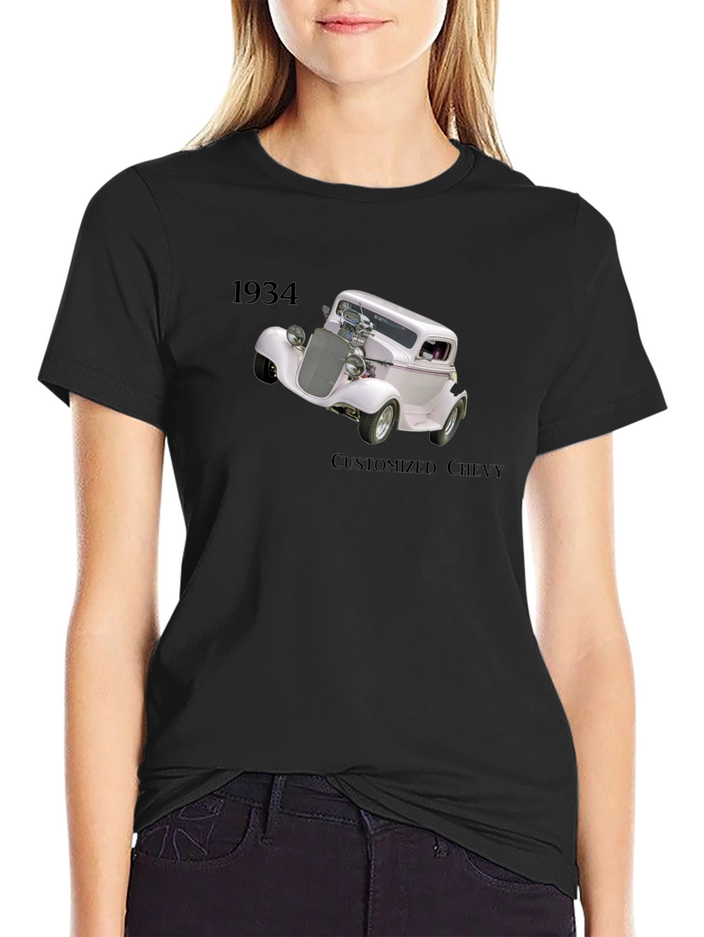 1934 Customized Chevy Black T-Shirt