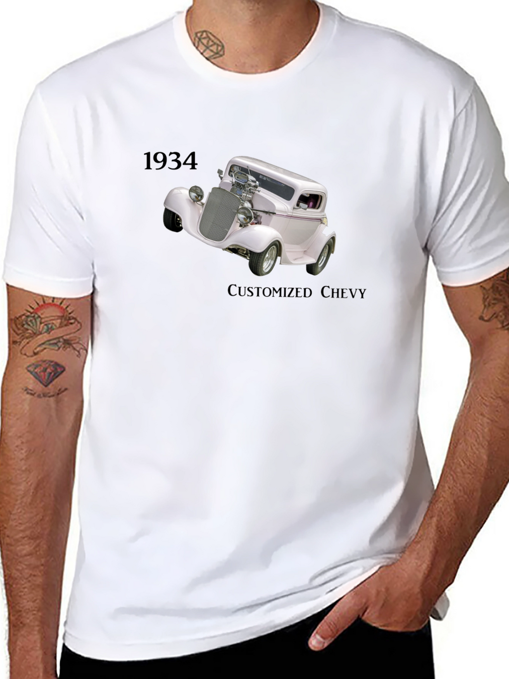 1934 Customized Chevy Black T-Shirt