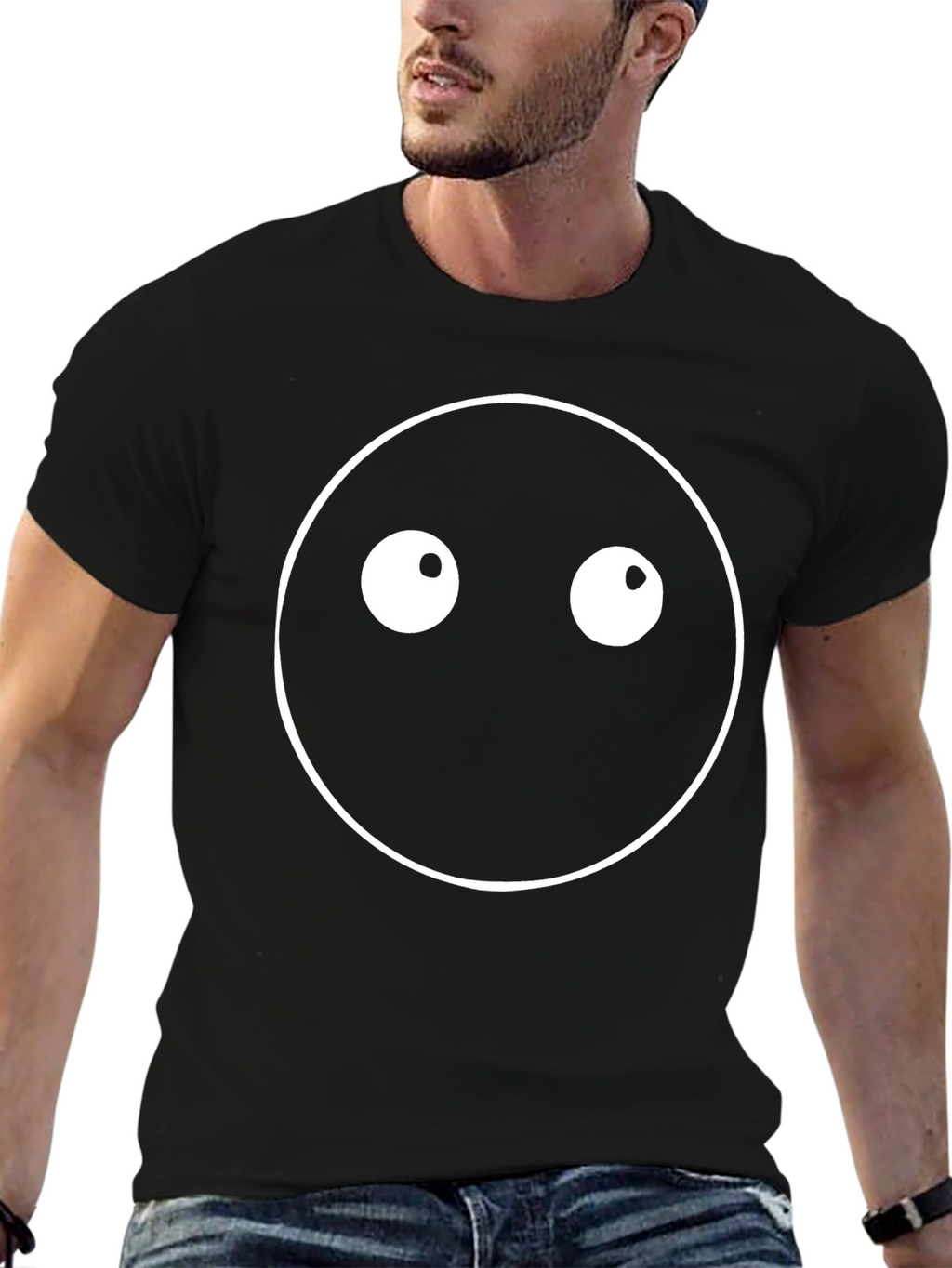Funny Googly Eyes Graphic Black T-Shirt