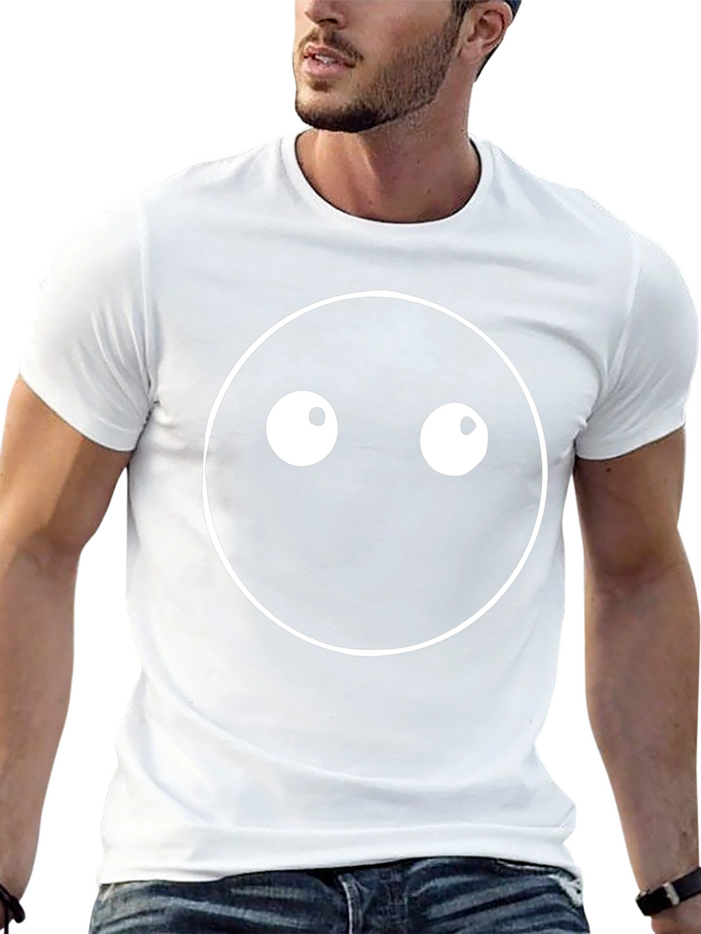 Funny Googly Eyes Graphic Black T-Shirt