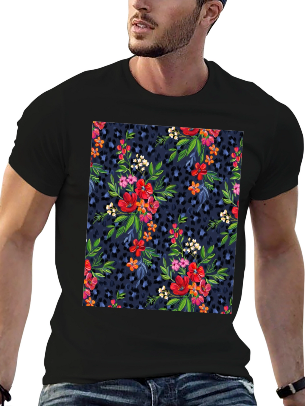 Floral Leopard Print T-Shirt