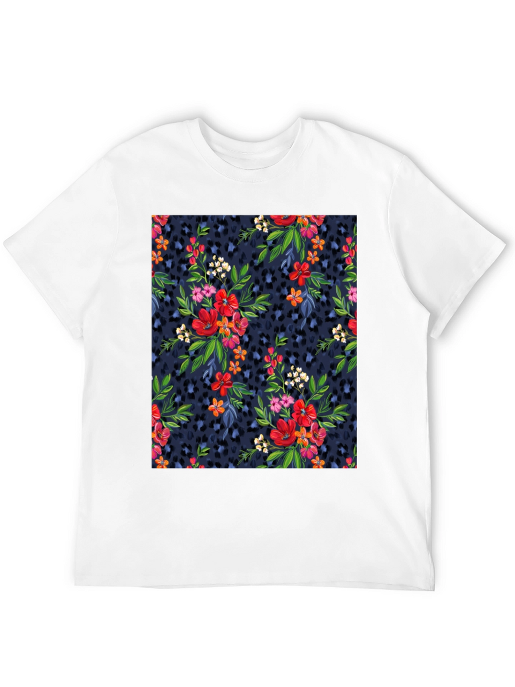 Floral Leopard Print T-Shirt