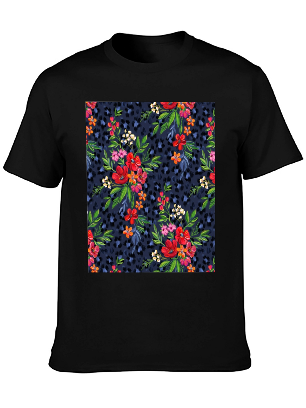 Floral Leopard Print T-Shirt