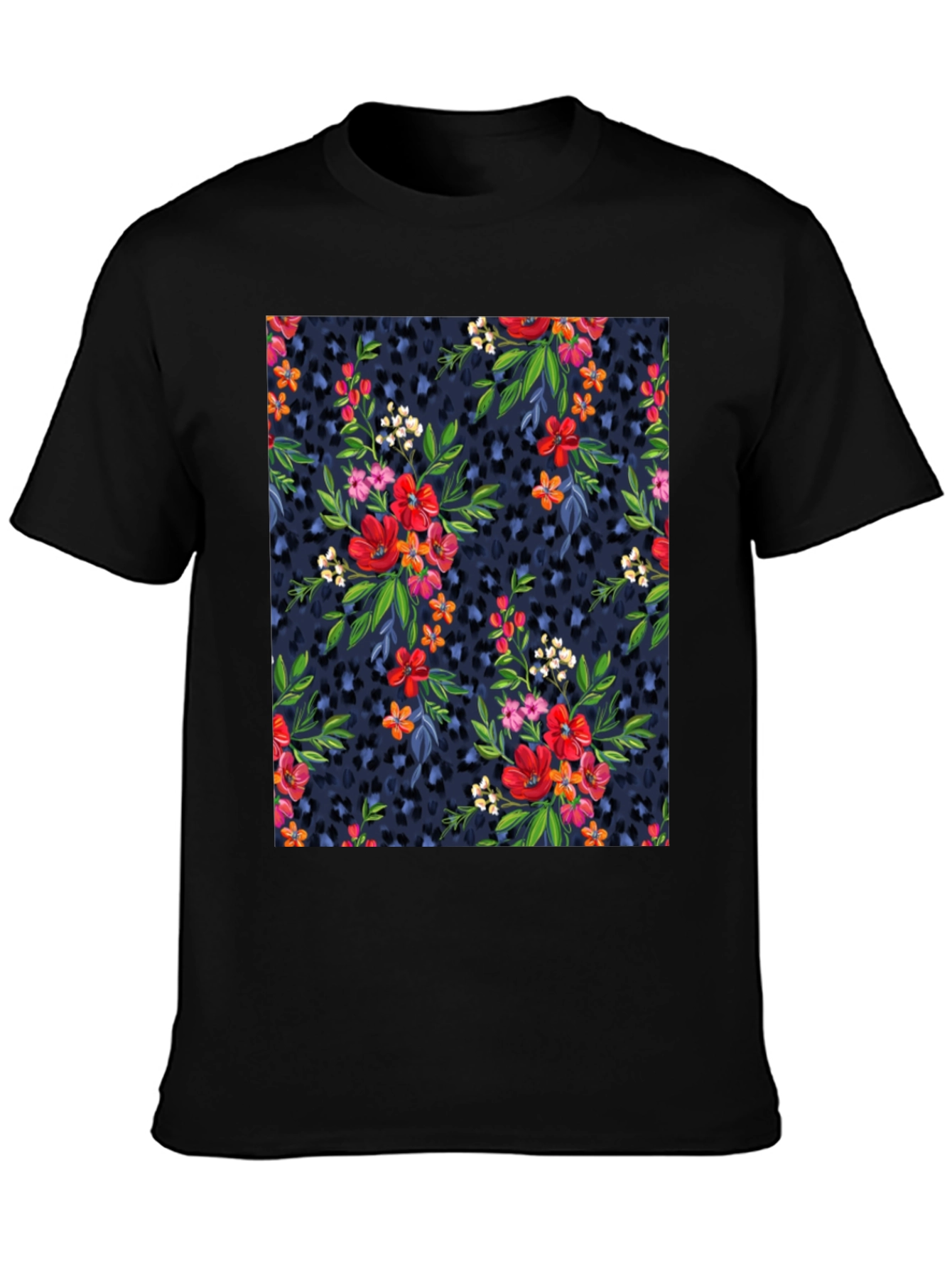 Floral Leopard Print T-Shirt