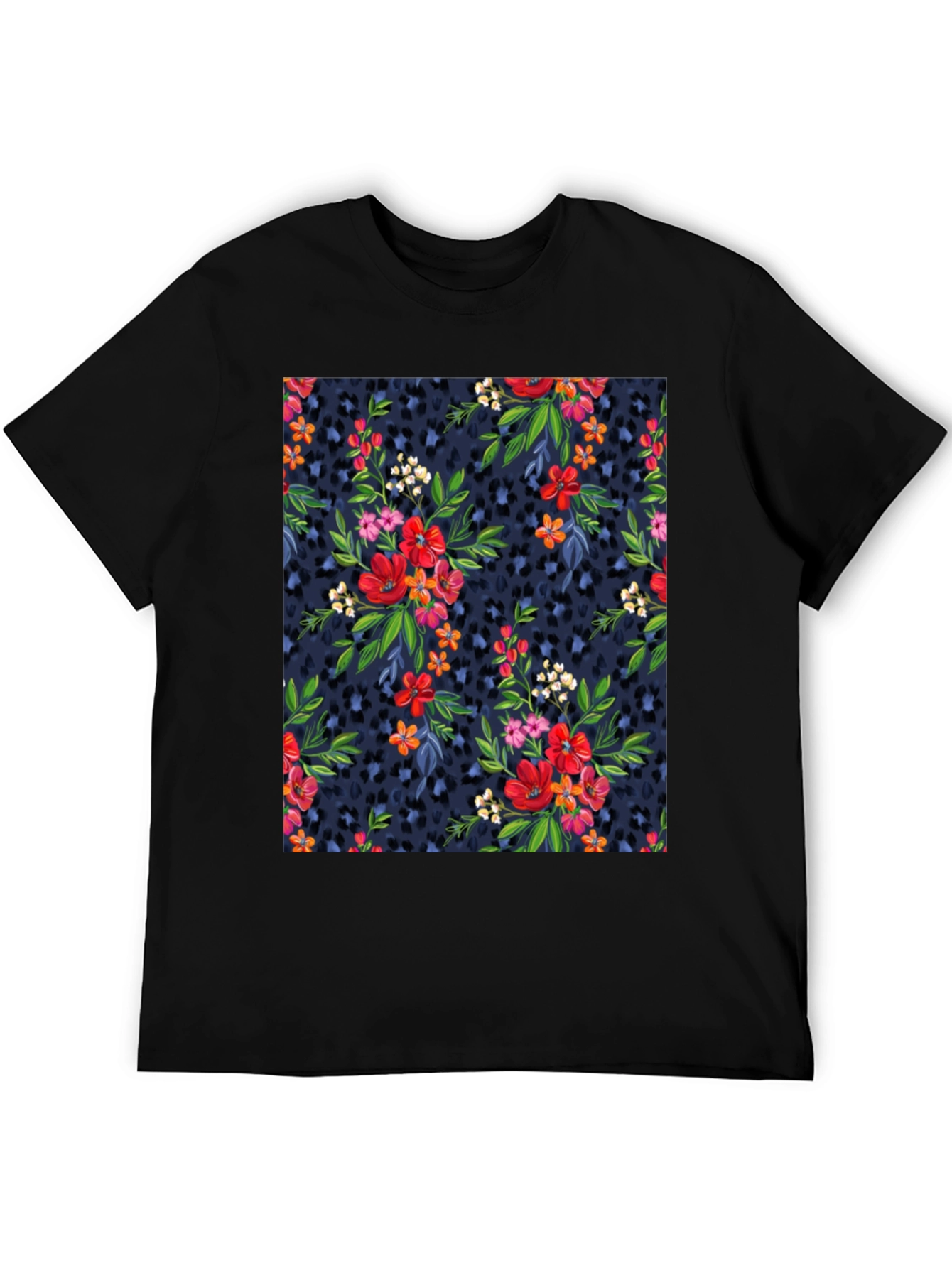 Floral Leopard Print T-Shirt