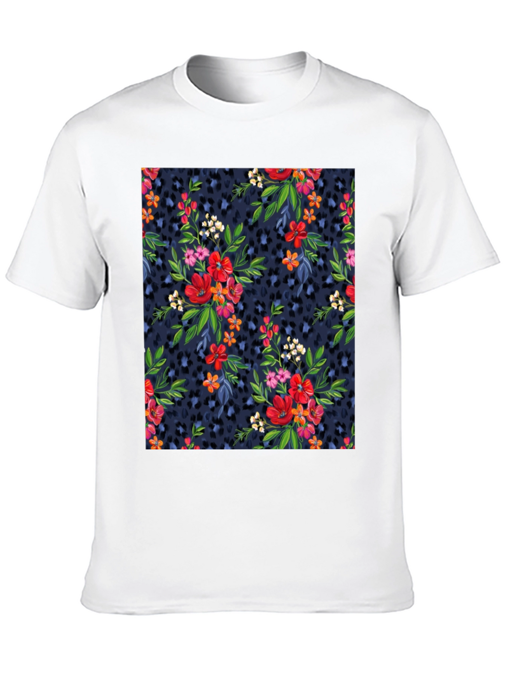 Floral Leopard Print T-Shirt