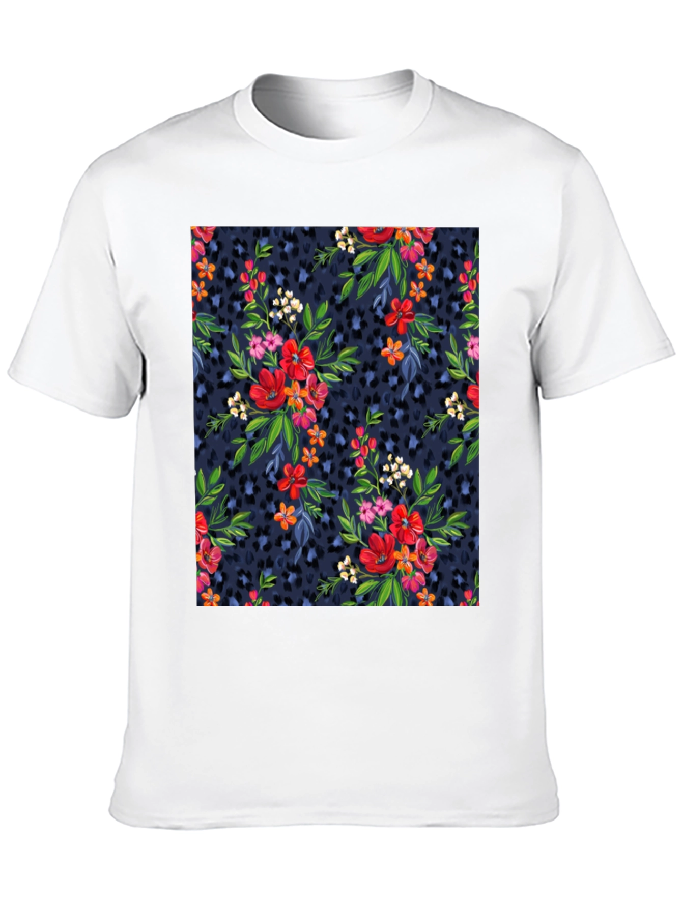 Floral Leopard Print T-Shirt