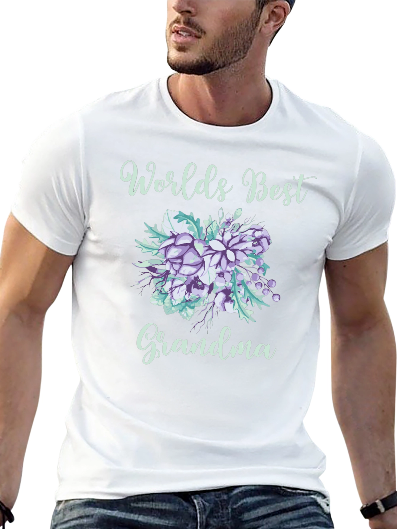 Worlds Best Grandma Floral T-Shirt