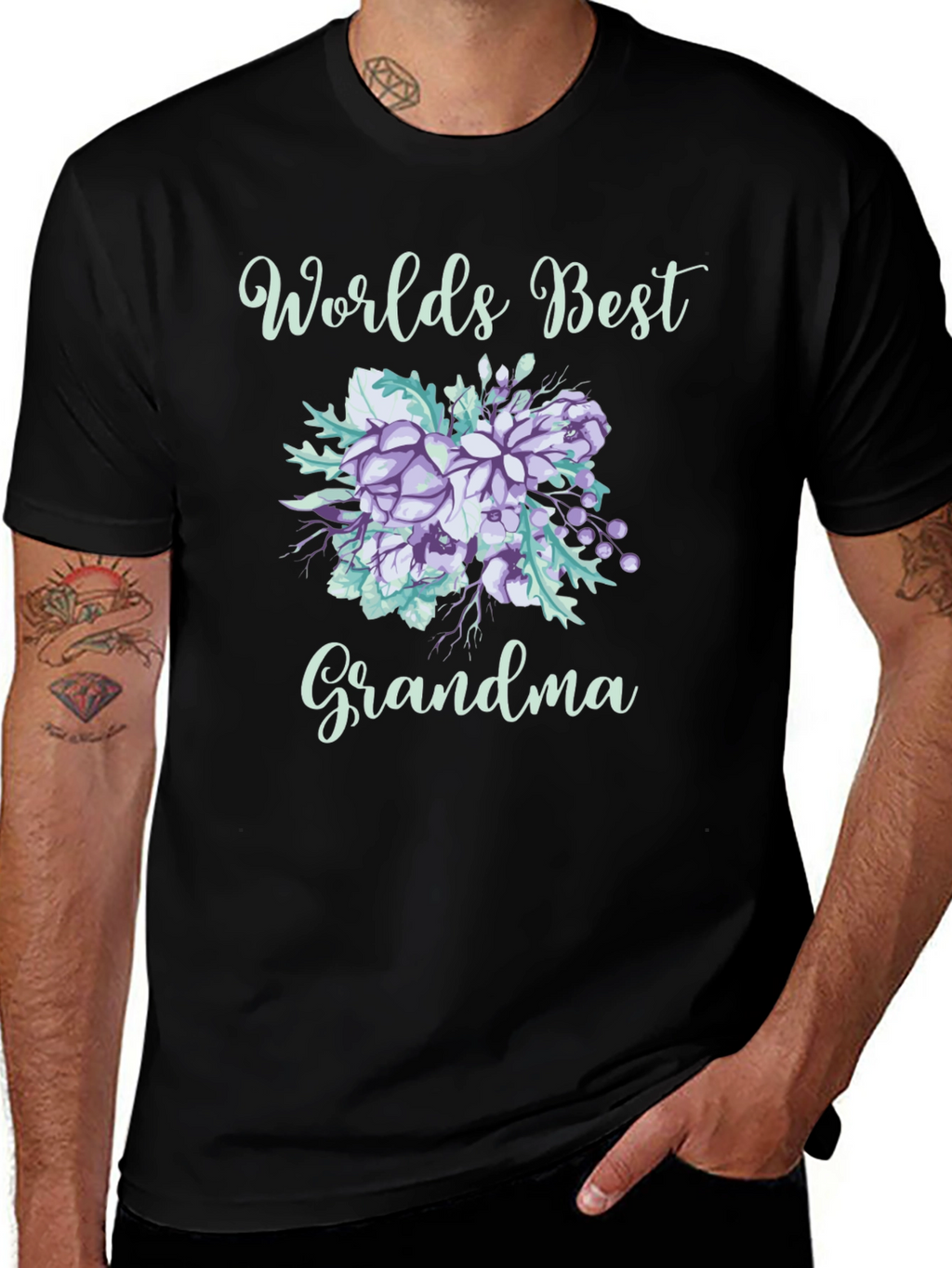Worlds Best Grandma Floral T-Shirt