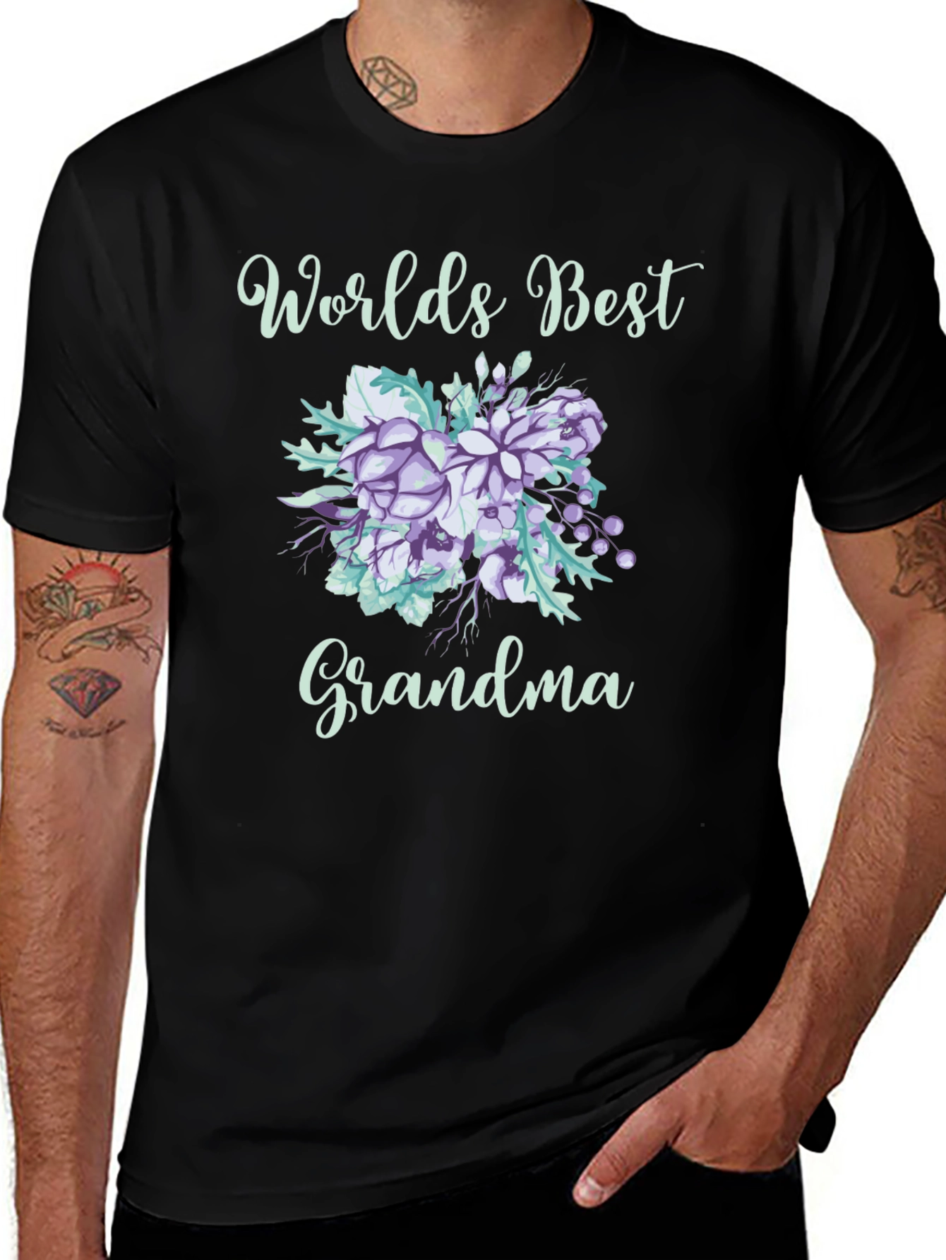 Worlds Best Grandma Floral T-Shirt