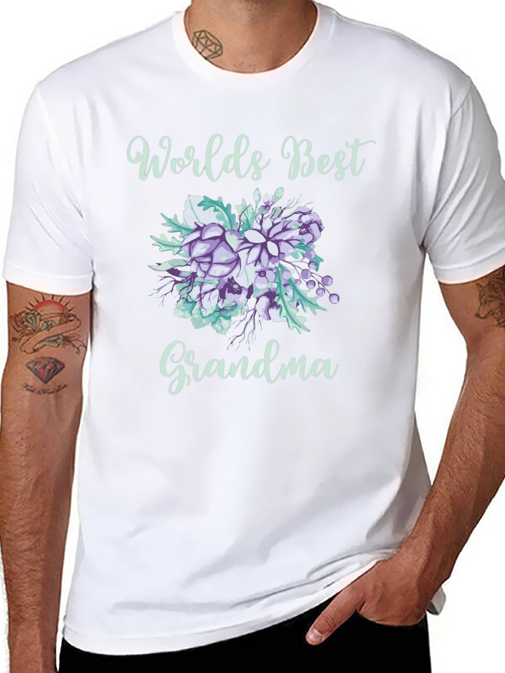 Worlds Best Grandma Floral T-Shirt