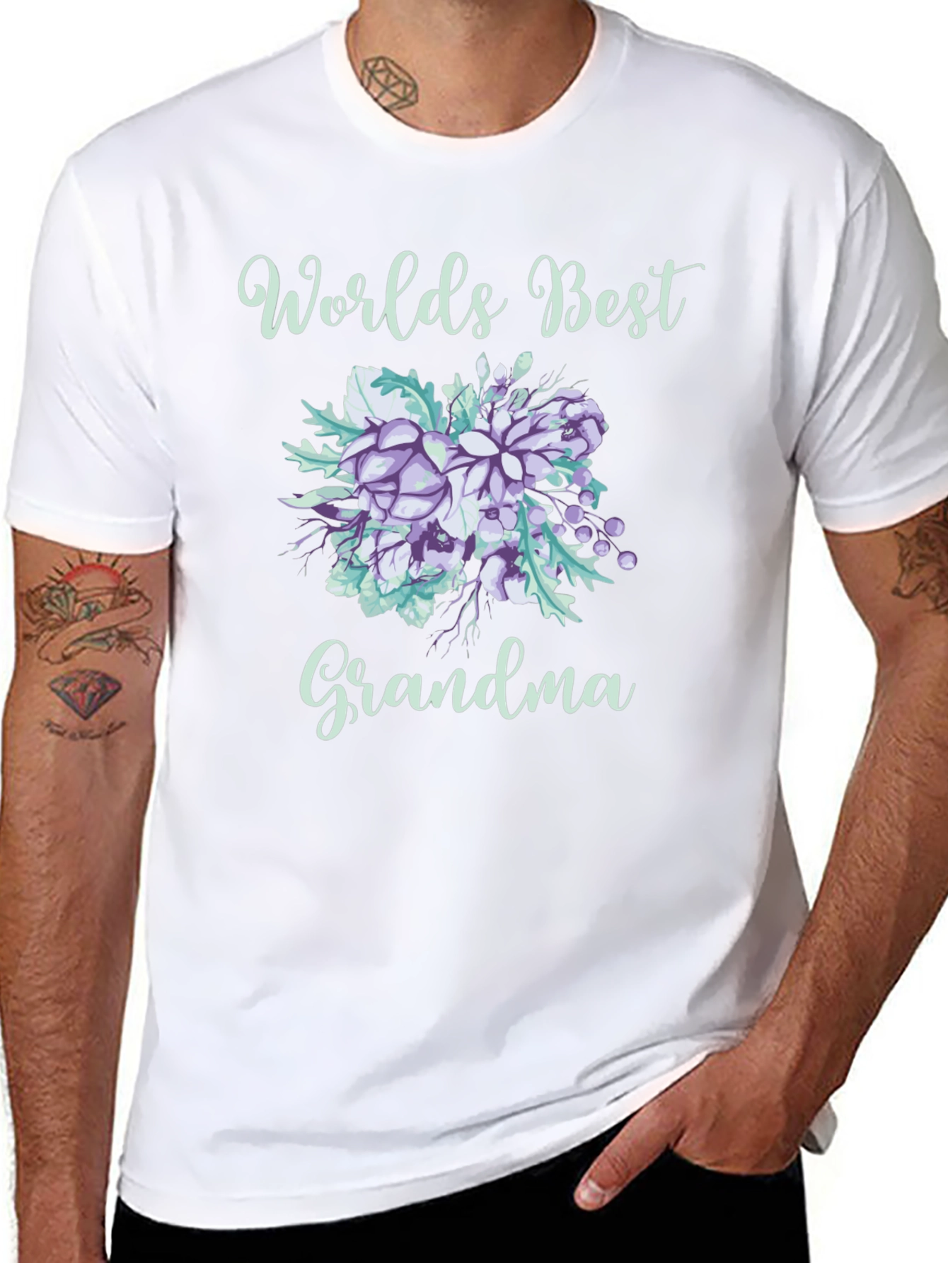 Worlds Best Grandma Floral T-Shirt