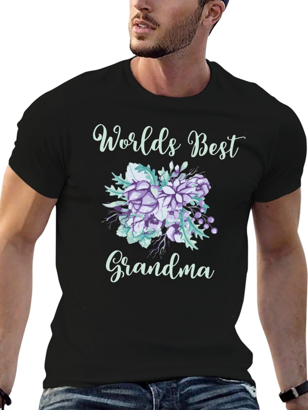 Worlds Best Grandma Floral T-Shirt